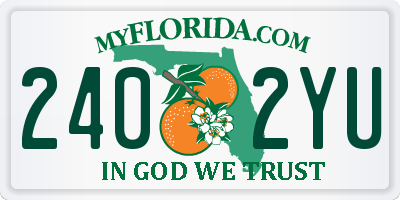 FL license plate 2402YU