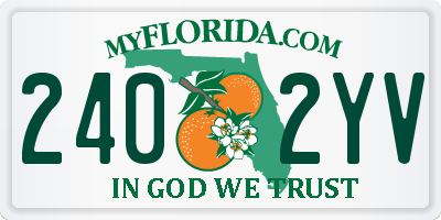 FL license plate 2402YV