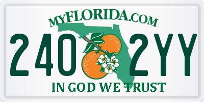 FL license plate 2402YY