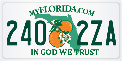 FL license plate 2402ZA