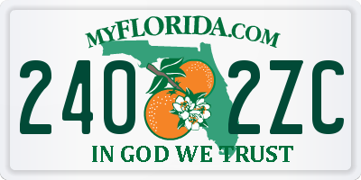 FL license plate 2402ZC