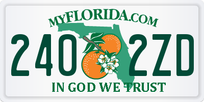 FL license plate 2402ZD