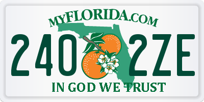 FL license plate 2402ZE