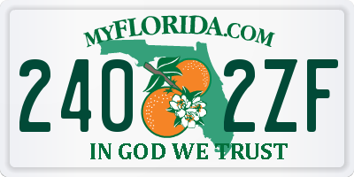 FL license plate 2402ZF