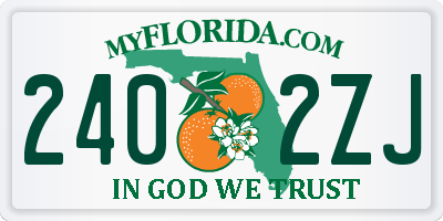 FL license plate 2402ZJ