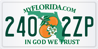 FL license plate 2402ZP