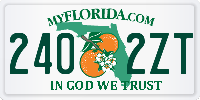 FL license plate 2402ZT