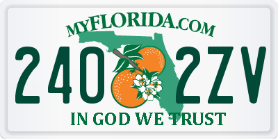 FL license plate 2402ZV