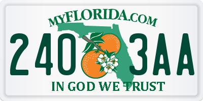 FL license plate 2403AA