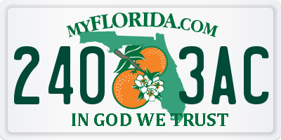 FL license plate 2403AC