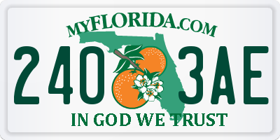 FL license plate 2403AE