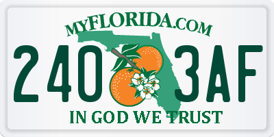 FL license plate 2403AF