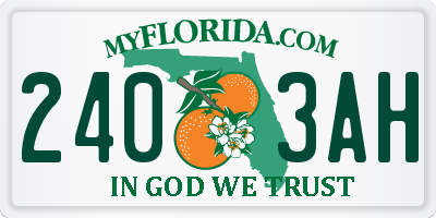 FL license plate 2403AH