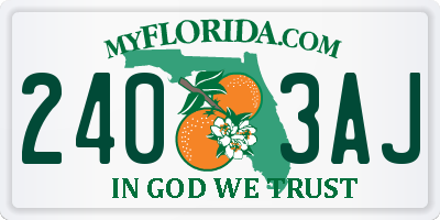 FL license plate 2403AJ