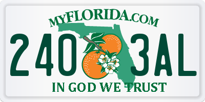FL license plate 2403AL