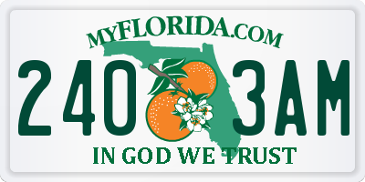 FL license plate 2403AM