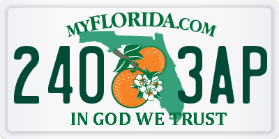 FL license plate 2403AP