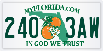 FL license plate 2403AW