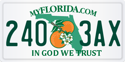 FL license plate 2403AX