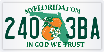 FL license plate 2403BA