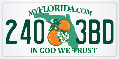 FL license plate 2403BD