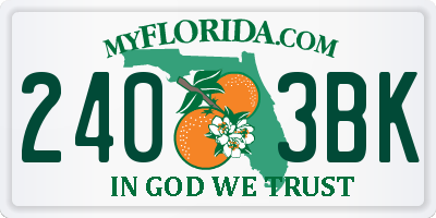 FL license plate 2403BK