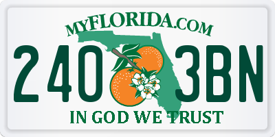 FL license plate 2403BN