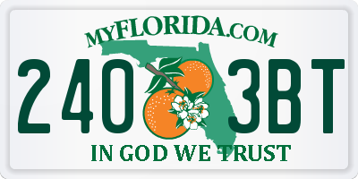 FL license plate 2403BT