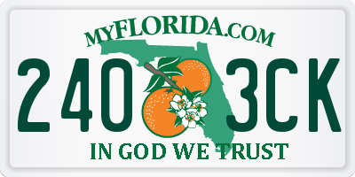 FL license plate 2403CK