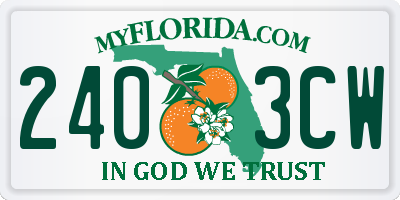 FL license plate 2403CW