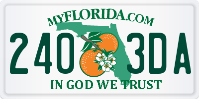 FL license plate 2403DA