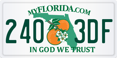 FL license plate 2403DF