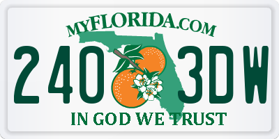 FL license plate 2403DW