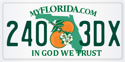 FL license plate 2403DX