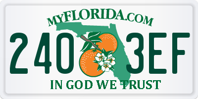 FL license plate 2403EF