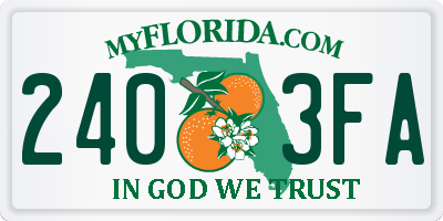 FL license plate 2403FA