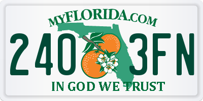 FL license plate 2403FN