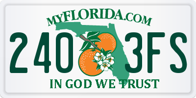 FL license plate 2403FS