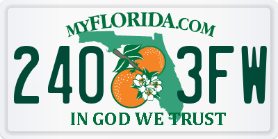 FL license plate 2403FW