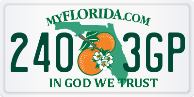 FL license plate 2403GP