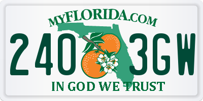 FL license plate 2403GW