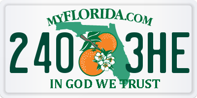 FL license plate 2403HE