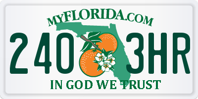 FL license plate 2403HR