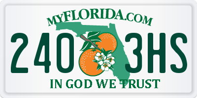 FL license plate 2403HS