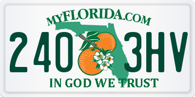 FL license plate 2403HV