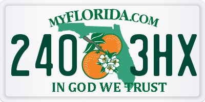 FL license plate 2403HX