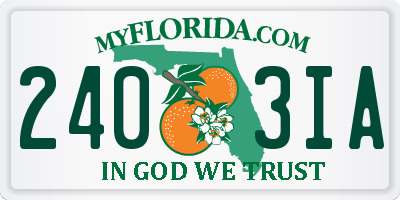 FL license plate 2403IA