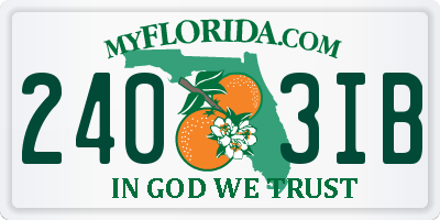 FL license plate 2403IB