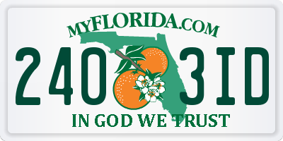 FL license plate 2403ID