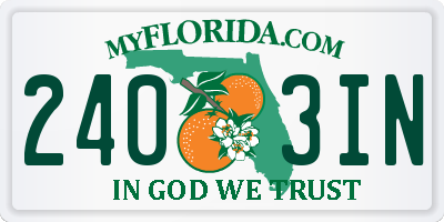 FL license plate 2403IN